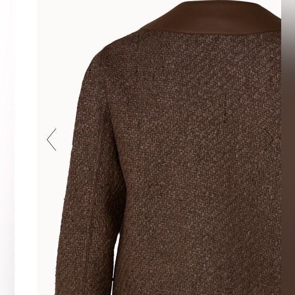 AKRIS NEW GATE Wool Blend Structured Tweed Jacket Lamb Leather Trim 14 $3,990.00 - Picture 4 of 16